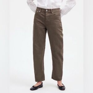 Madewell Dart Leg Barrel Women Jeans Driftwood Brown